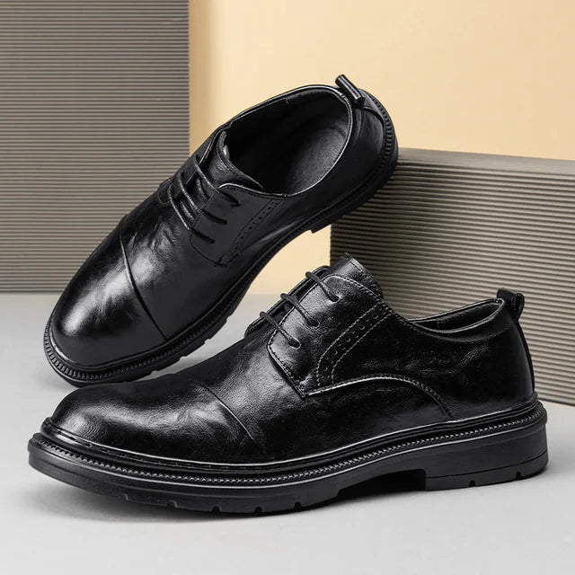 StilMeister Herren Business Chelsea Stiefel in Schwarz