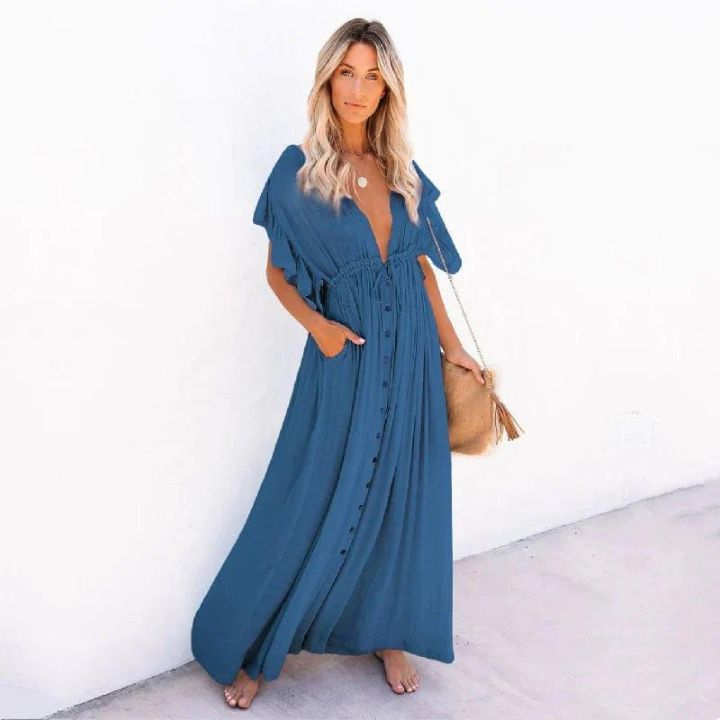 Marineblaues Maxi-Strandkleid - Radia