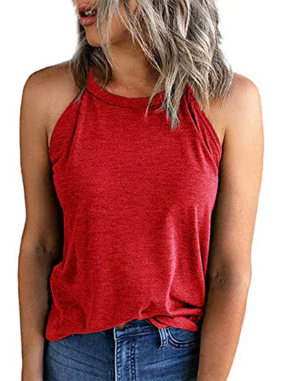 Emma - Roséfarbenes Halterneck-Tanktop