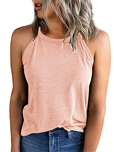 Emma - Roséfarbenes Halterneck-Tanktop