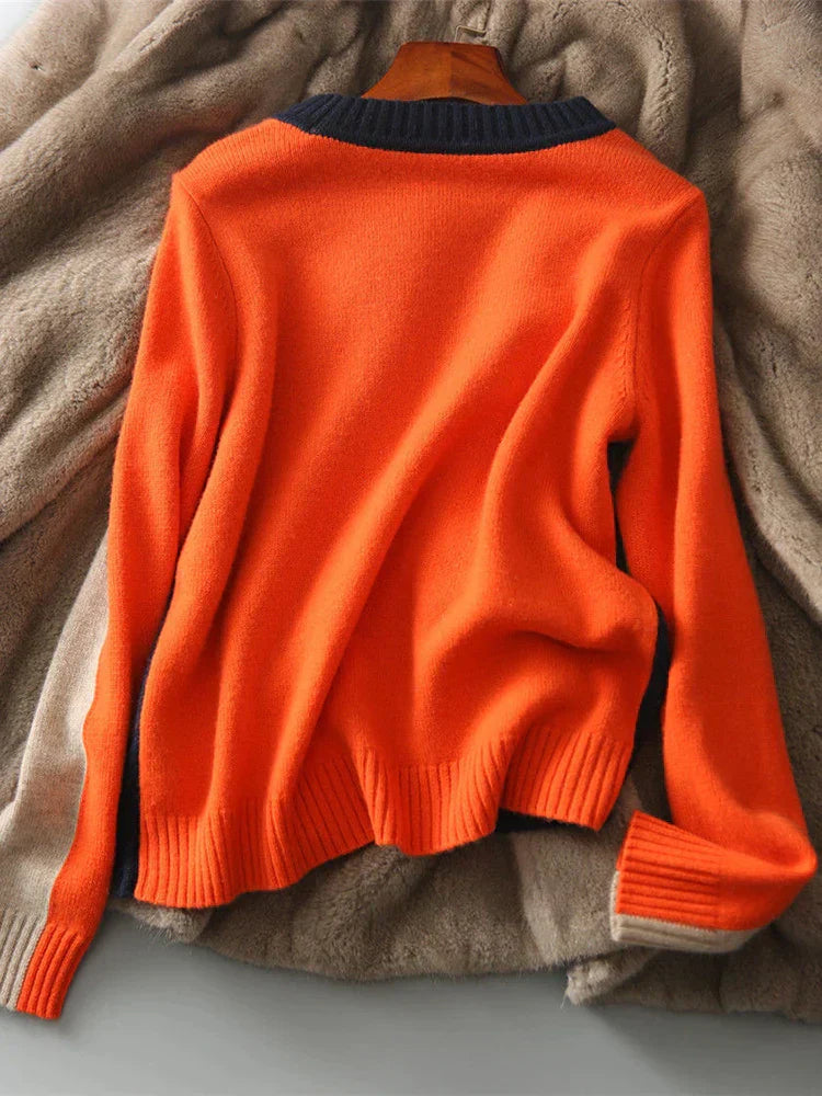 Giulia - Color-Block Pullover aus Wolle für Damen