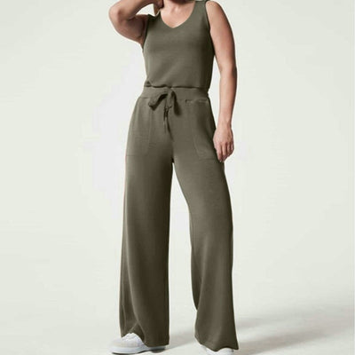 Modischer Lily Jumpsuit | Trend-Jumpsuit mit weiten Beinen und kurzen Ärmeln