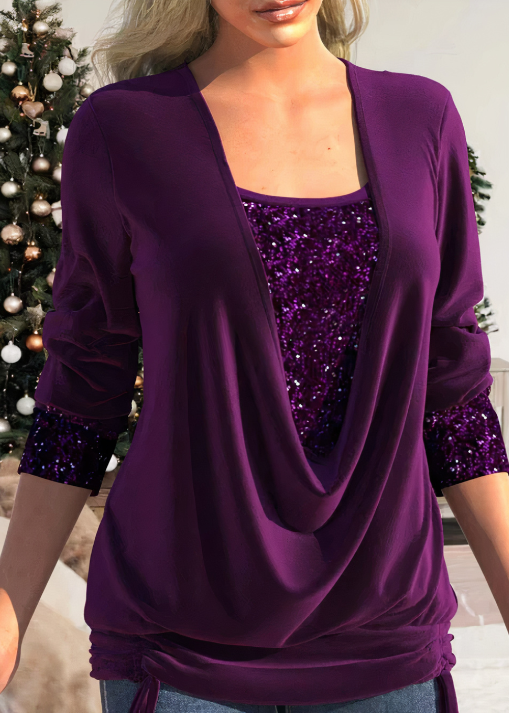 MIRIAM - Weiche Bluse aus glitzernder Baumwolle