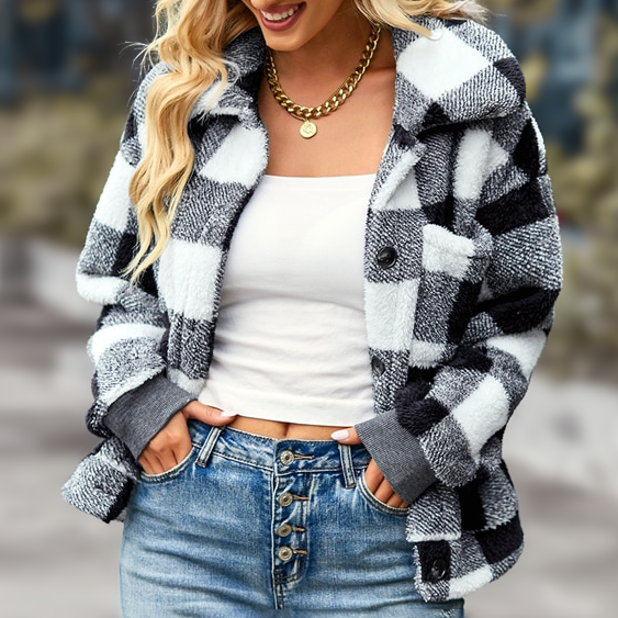 DolceMode | Karierte Fleecejacke