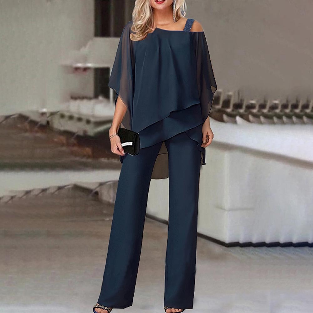 Damen Jumpsuit | Eleganter Zweiteiler mit Cold Shoulder