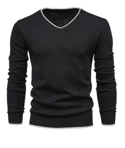 Slim-fit-pullover aus sterlingsilber mit v-ausschnitt