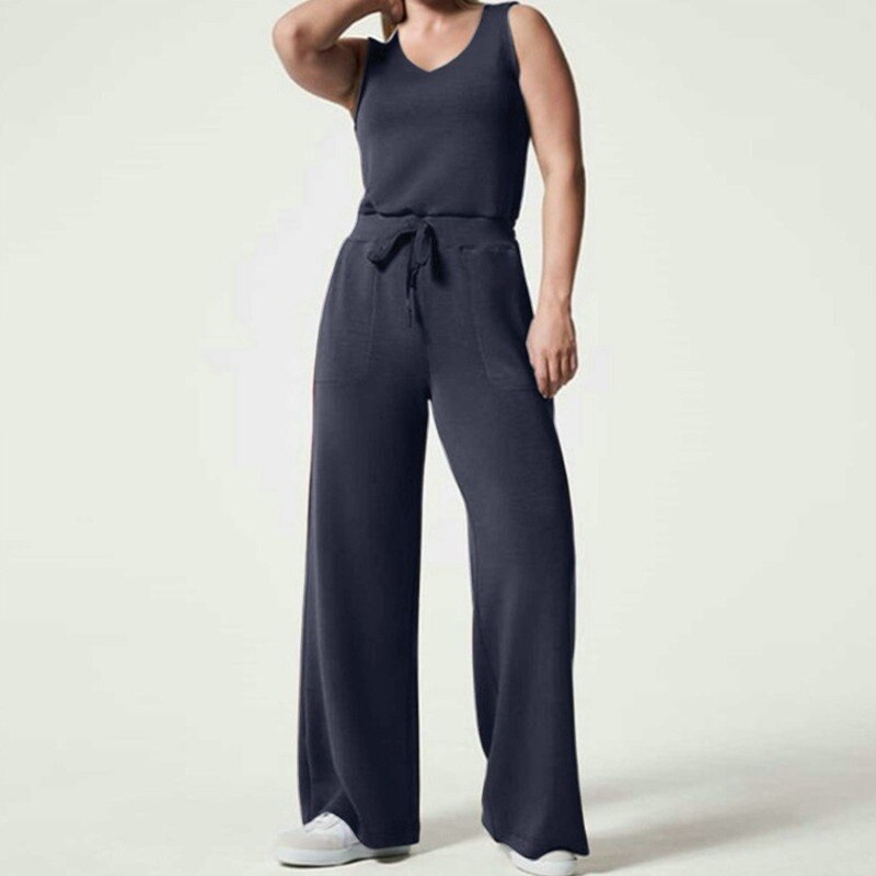 Modischer Lily Jumpsuit | Trend-Jumpsuit mit weiten Beinen und kurzen Ärmeln