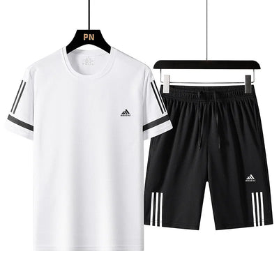 ModeMann Sommer Herren Set - Kurzarm T-Shirt und Sport Shorts