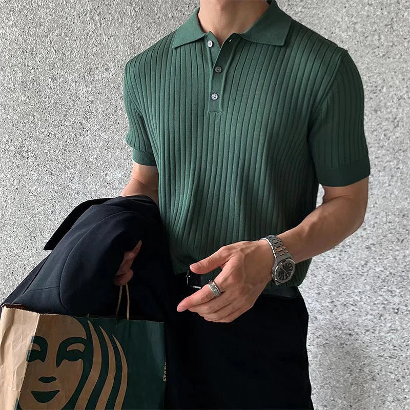 ModeLux Retro Gestreiftes Poloshirt für den Sommer