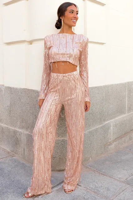 Jasmine - Hose mit Crop Top Set