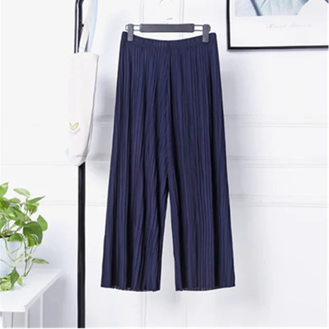 Sophia - Marineblaue Weite Damenhose