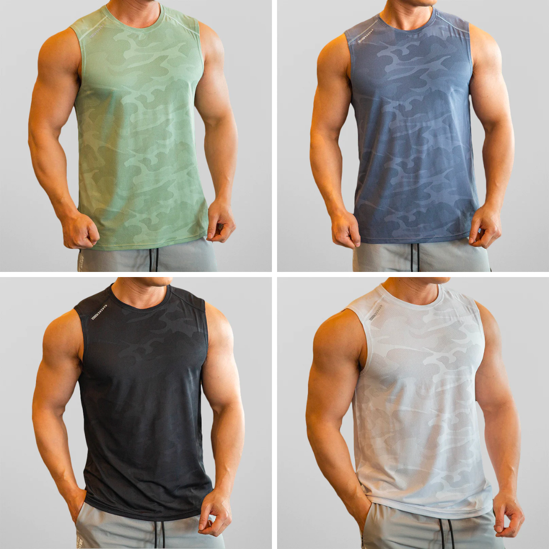 Derek - Grünes Camouflage-Tanktop für Herren