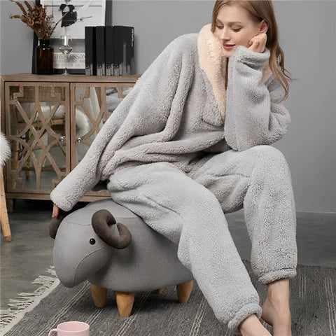 Fluffy Night Fleece - Pyjama Set für Damen