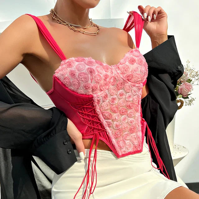 Zoe - Verspieltes Rosa Korsett-Top