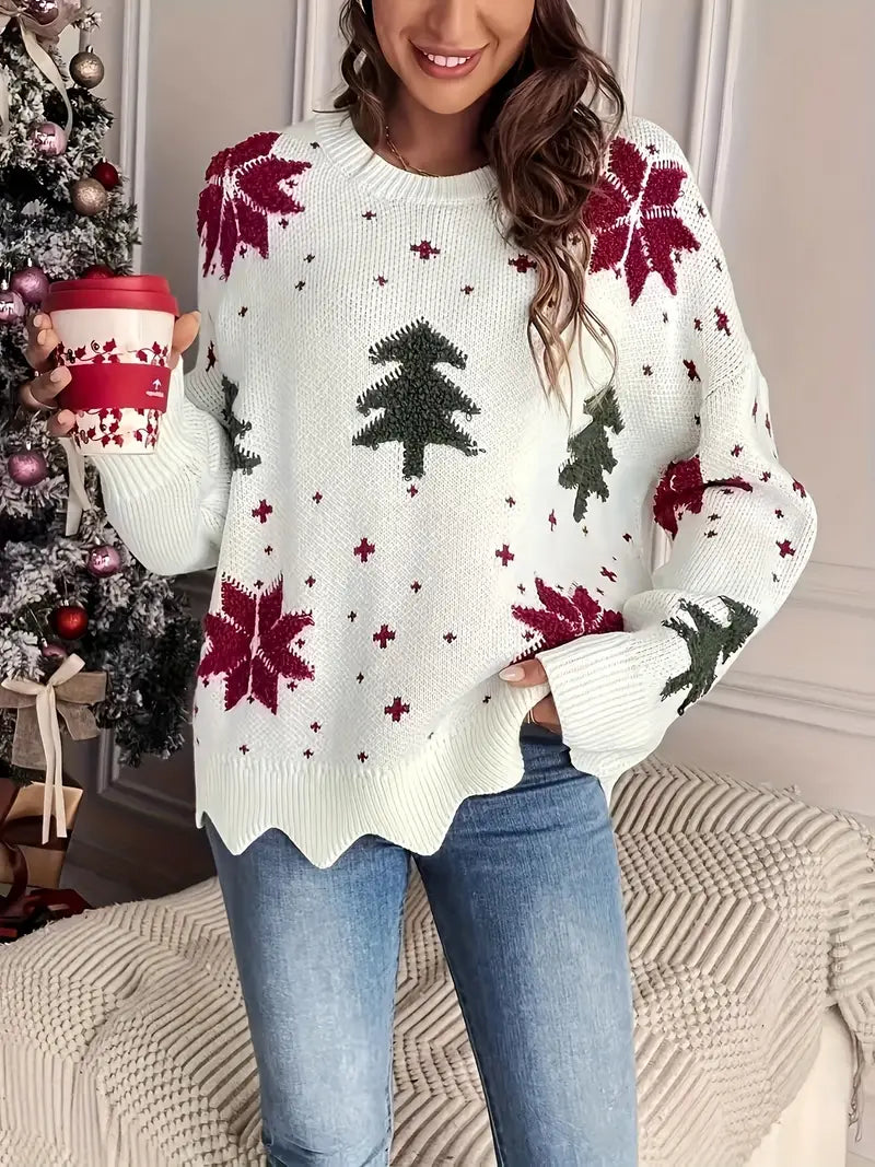 Große Größe Weihnachtsatmosphäre Pullover