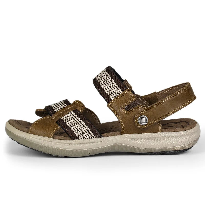 Sommerliche Fußfreiheit mit Sonnenbogen: Echte Leder-Sandalen für Herren