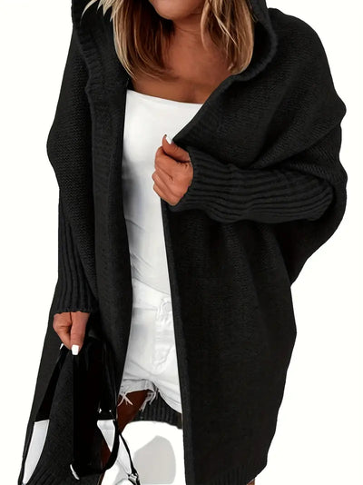 Gebreid vest met oversized capuchon