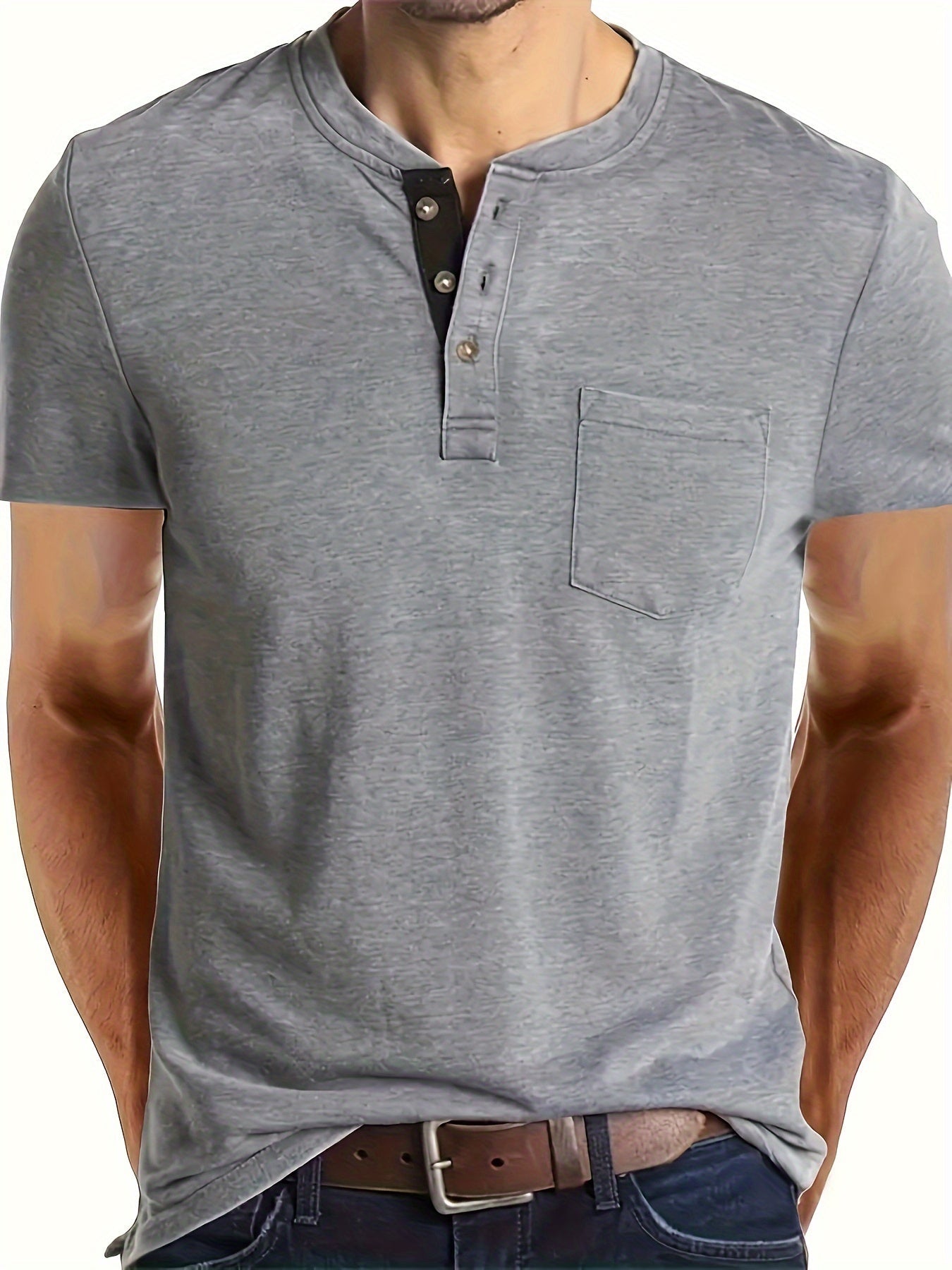 Henley-Shirt mit Knopfleiste - Markus