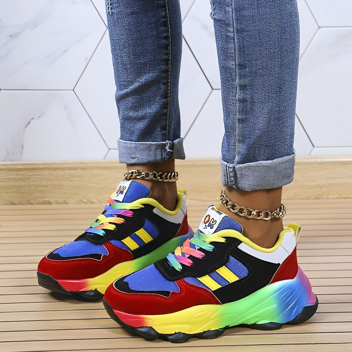 Iris™ Mehrfarbige Orthopädische Laufschuhe In Regenbogenfarben