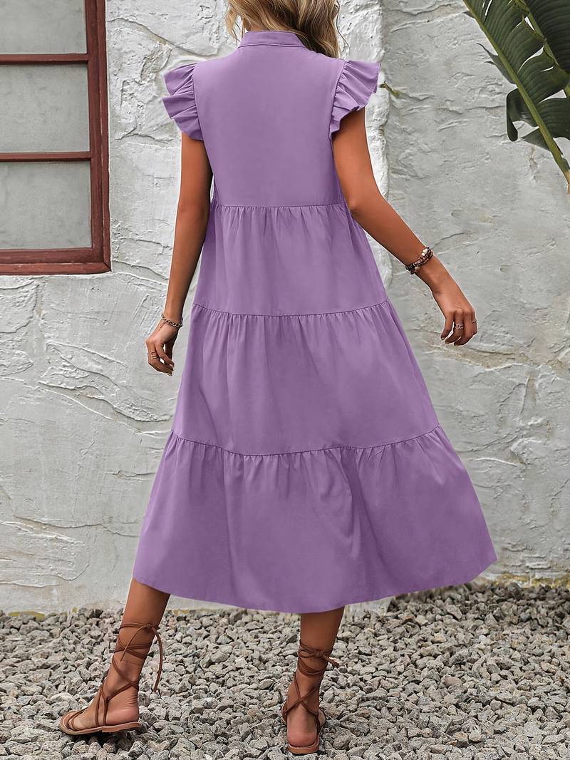 Emma – elegantes kleid mit rüschenärmeln für frühling und sommer