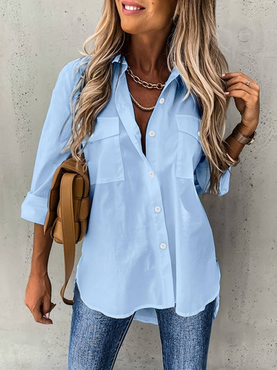 Clara Weißes Button-Down-Hemd