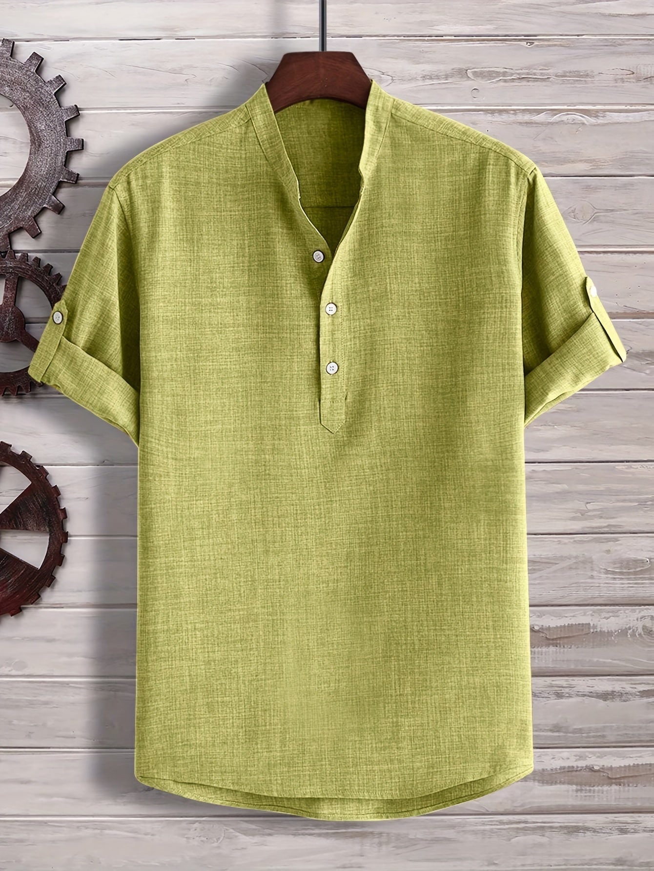 Khaki Henley-Shirt - Lukas