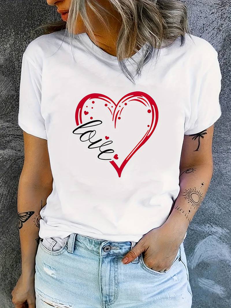 Emily – t-shirt mit rundhalsausschnitt und love-print