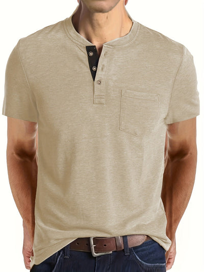 Henley-Shirt mit Brusttasche - Max