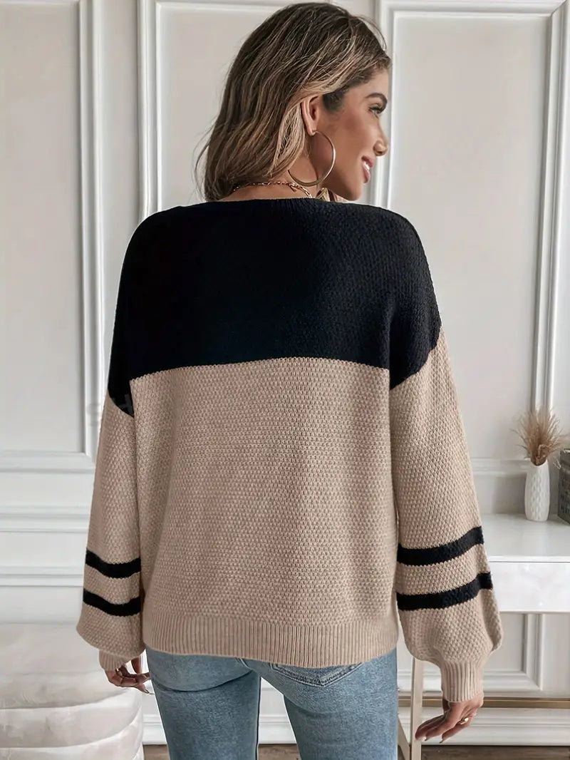 Schicker zeitgenössischer Farbblock-Pullover