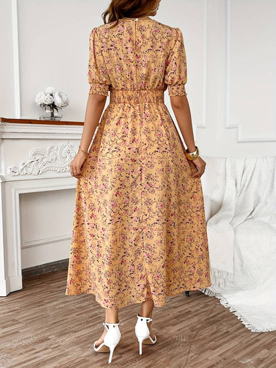 Amelia – kleid mit rundhalsausschnitt und blumendruck für frühling und sommer