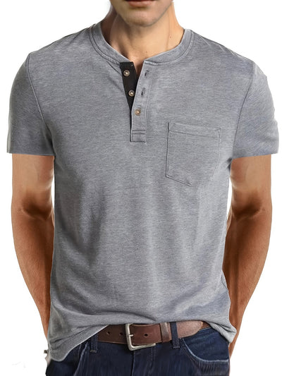 Henley-Shirt mit Brusttasche - Max