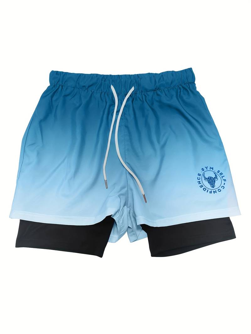 Alexander – 2-in-1-doppelschicht-ombre-shorts für herren