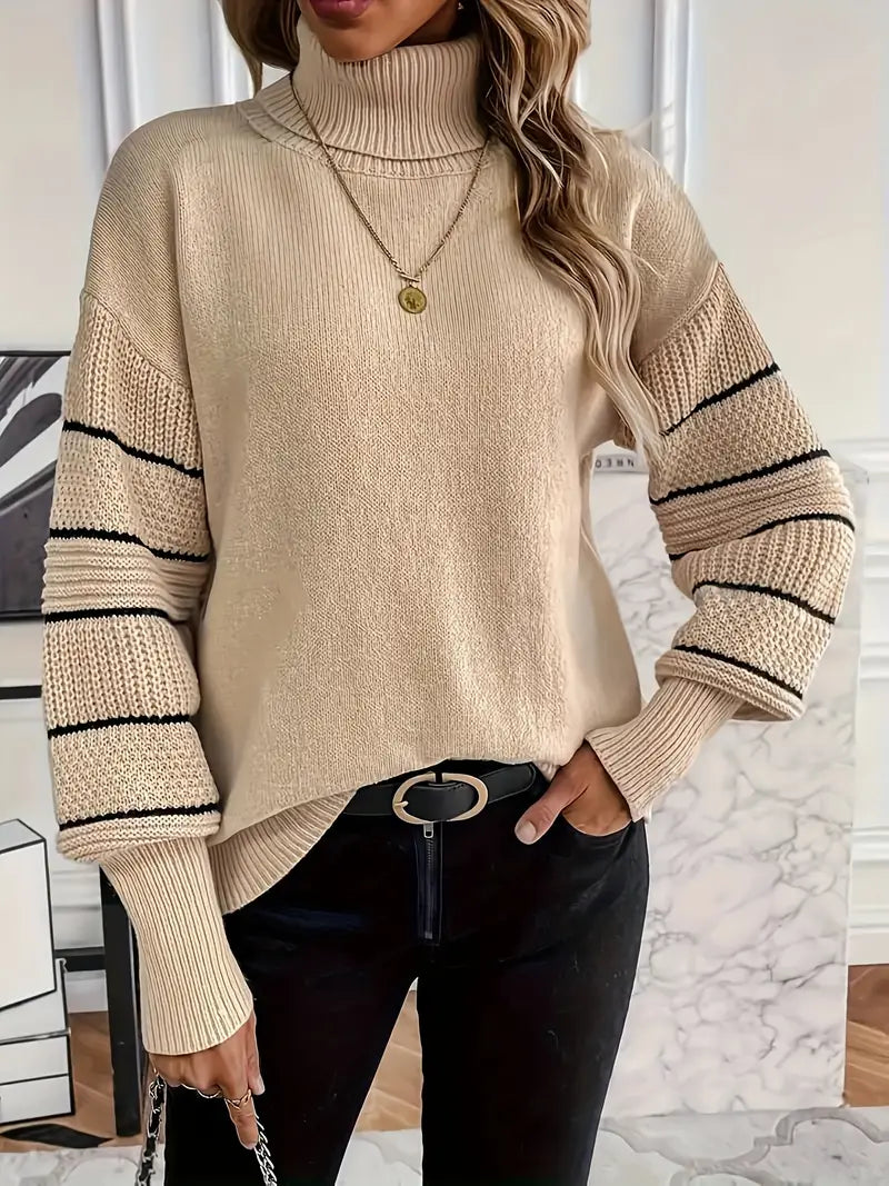 Trendy Rollkragenpullover mit überschnittenen Schultern