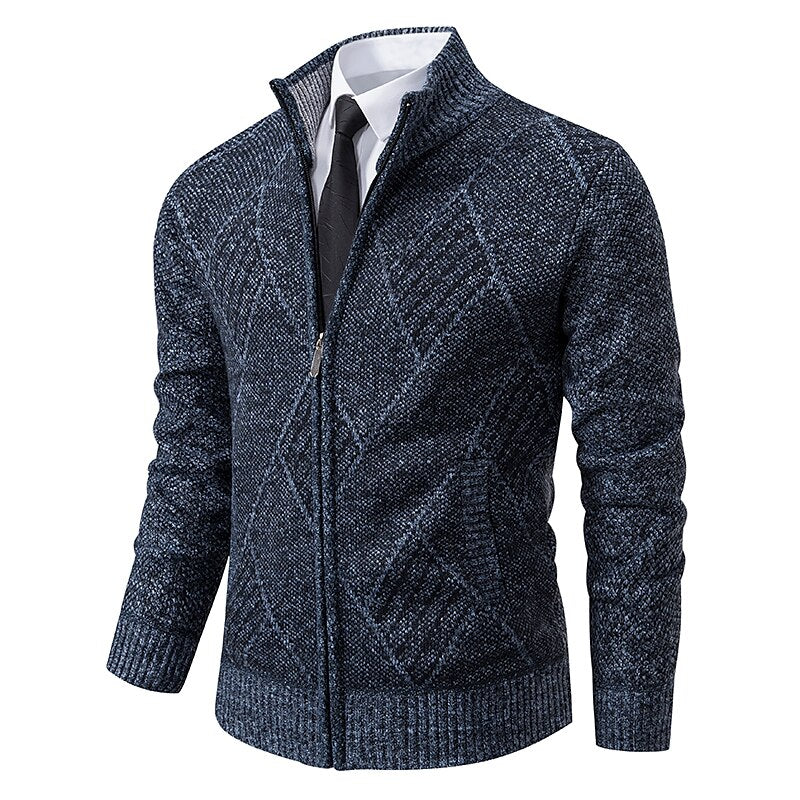 RALPH POLO - Stylischer Zipper-Strickpullover für Herren (italienisches Design)