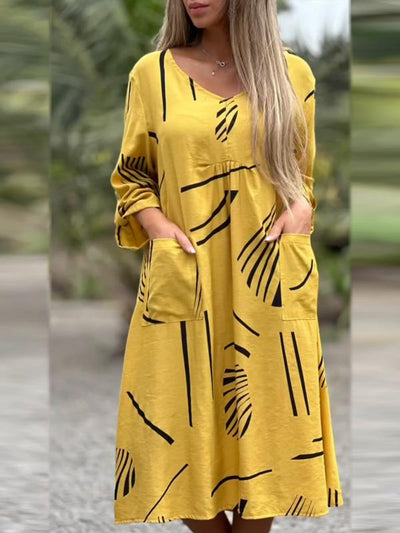 Kleid mit V-Ausschnitt - Lesia