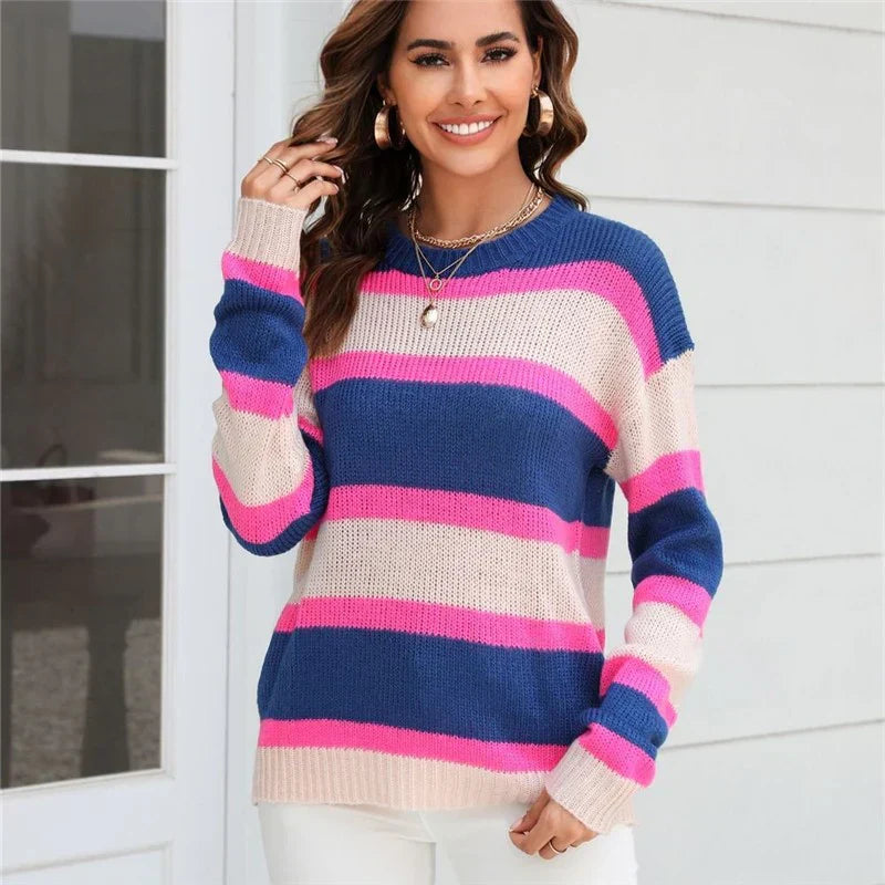 Viventia – gestreifter mehrfarbiger pullover