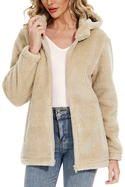 Dagny -  Women's Cozy Fluffy Hoodie Jacket with Chic Hood