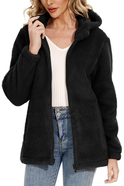 Dagny -  Women's Cozy Fluffy Hoodie Jacket with Chic Hood