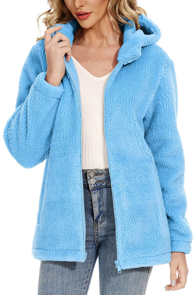 Dagny -  Women's Cozy Fluffy Hoodie Jacket with Chic Hood