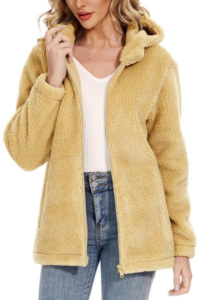 Dagny -  Women's Cozy Fluffy Hoodie Jacket with Chic Hood